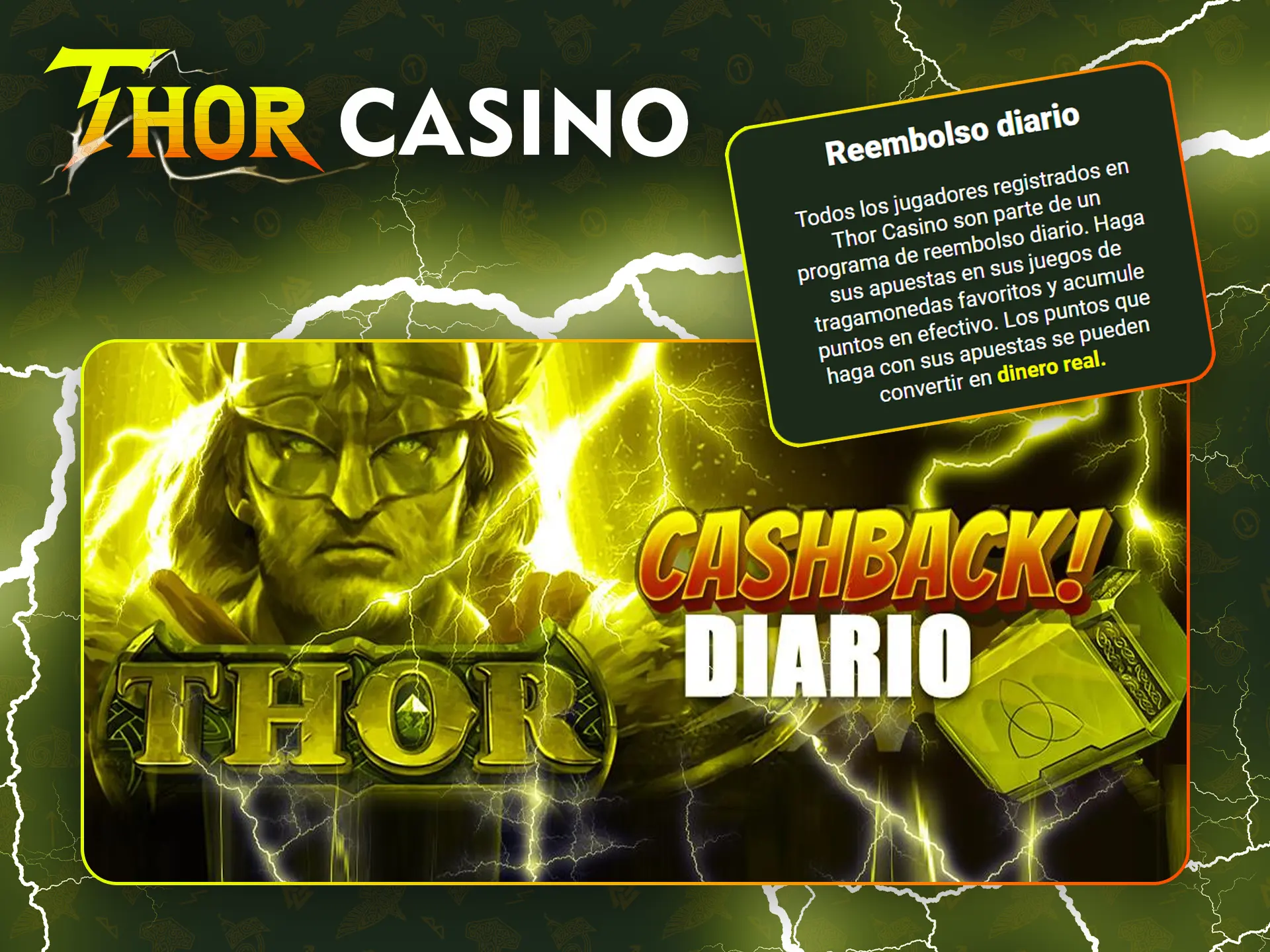 Consigue cashback con los bonos de Thor Casino.