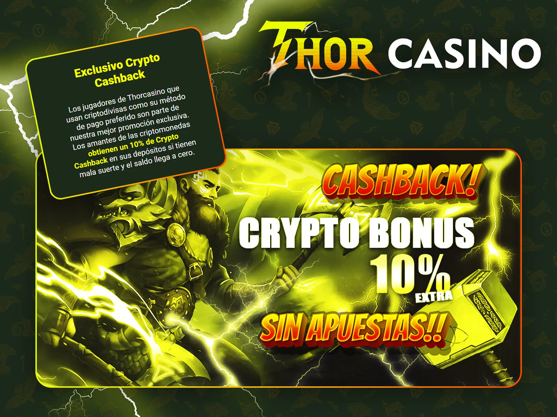 Utiliza el bono para recuperar criptodivisas de Thor Casino.