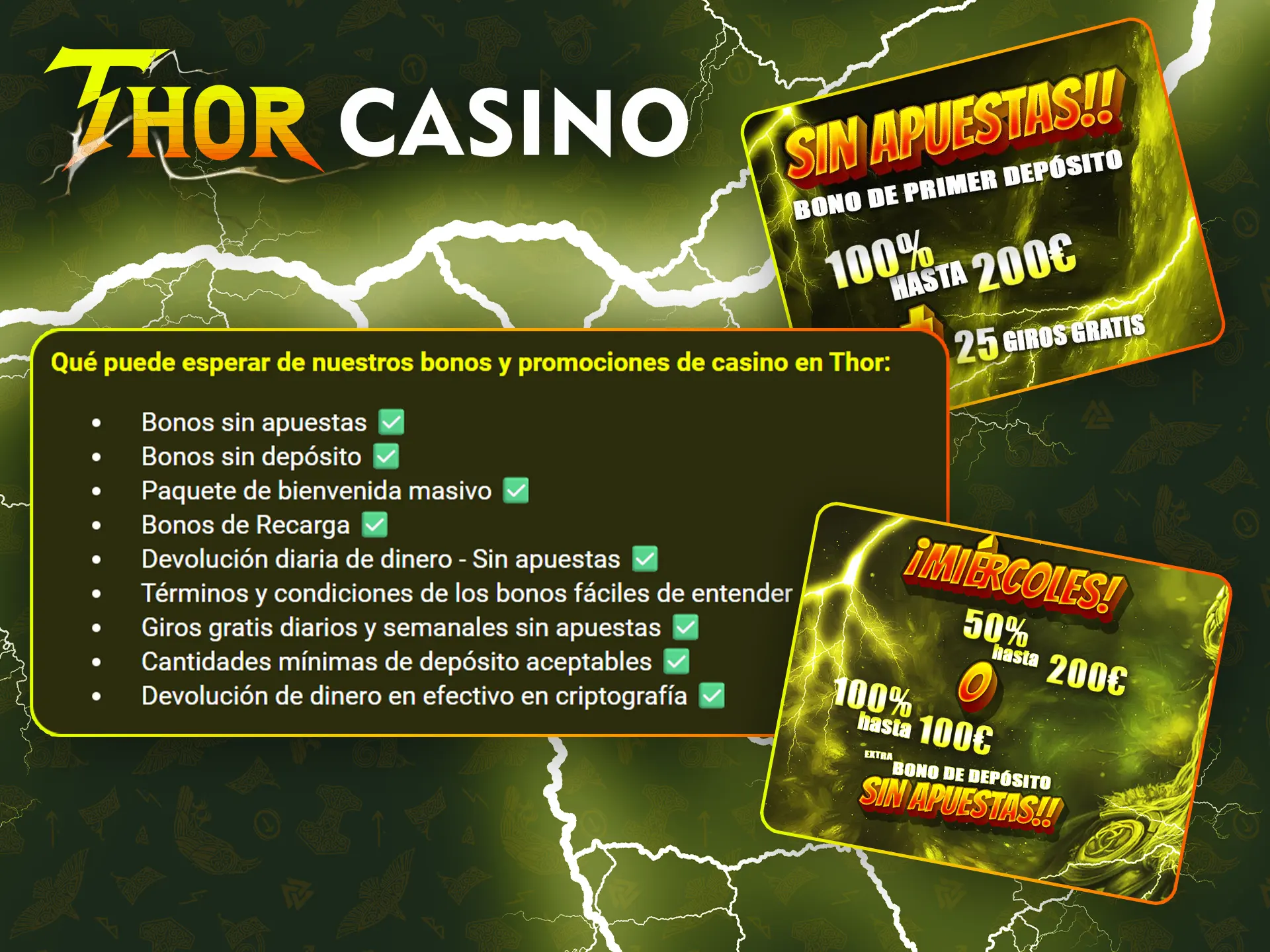 Utiliza los bonos disponibles para ganar en Thor Casino.