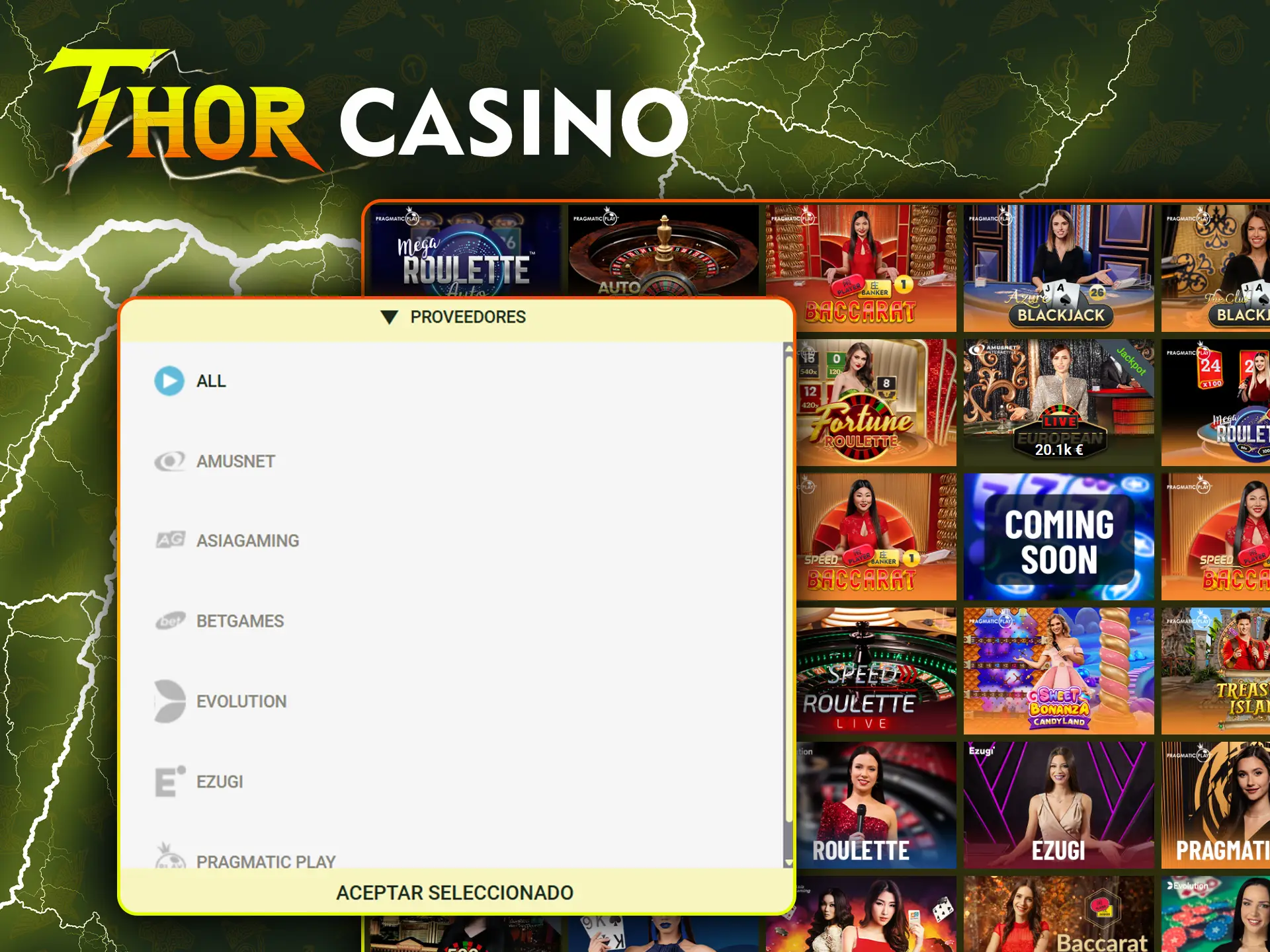 Thor Casino sólo cuenta con los mejores proveedores.