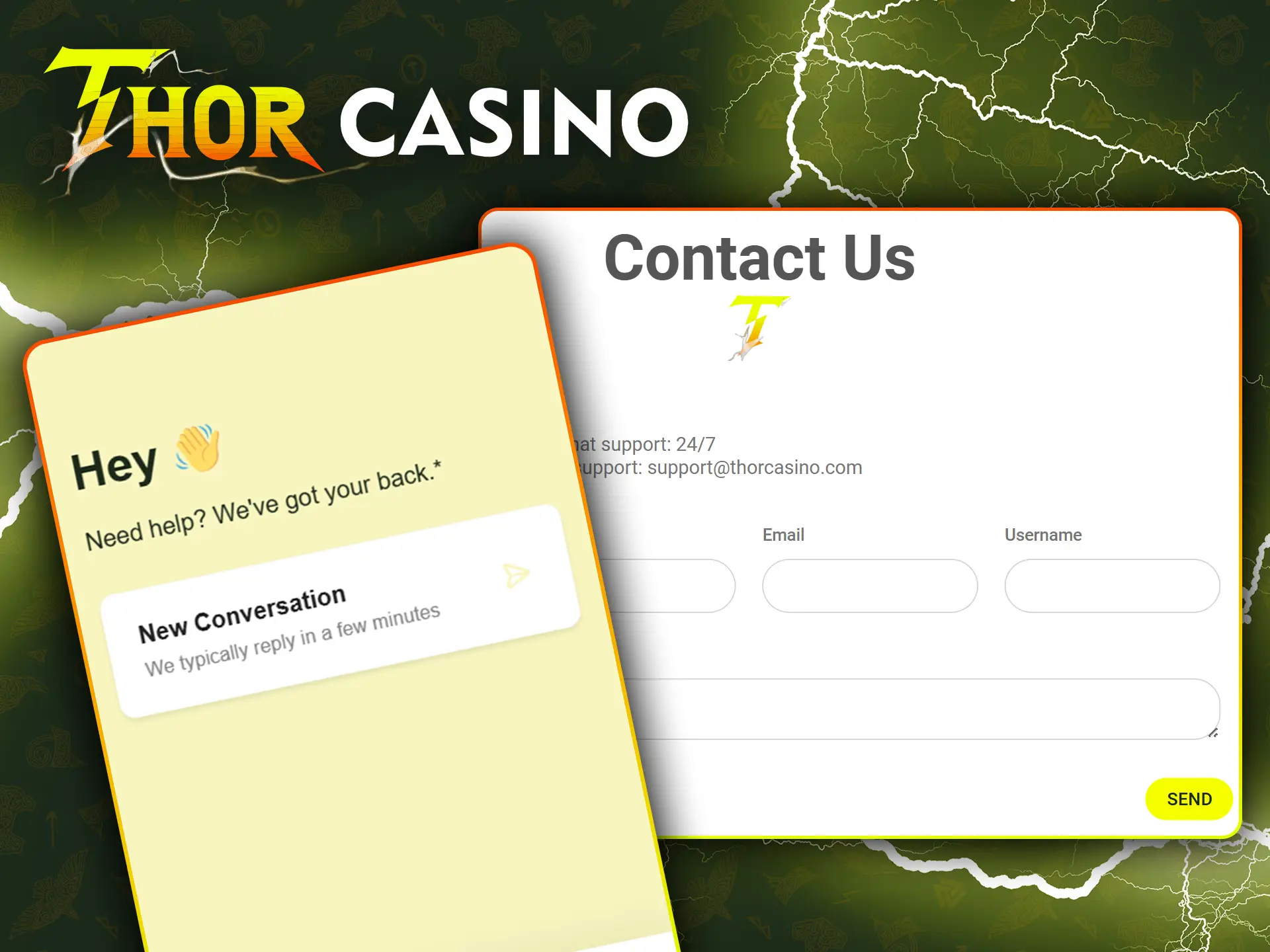 Utiliza el soporte de Thor Casino si lo necesitas.