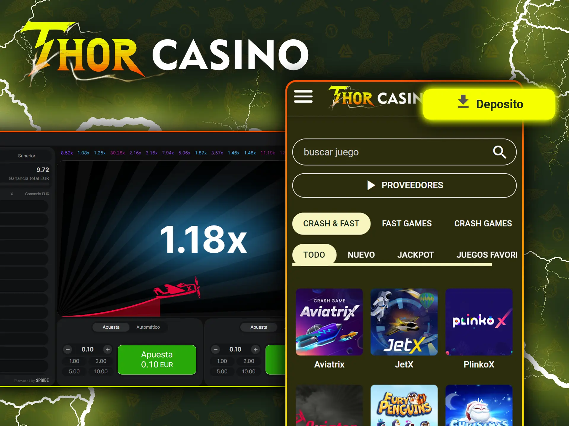 Empieza a jugar para empezar a ganar en Thor Casino.