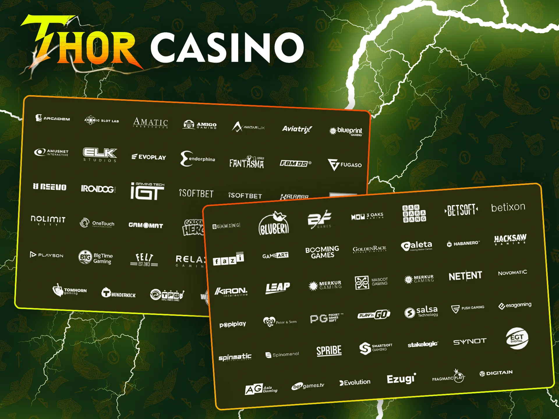 Conozca a los principales proveedores de juegos de Thor Casino.