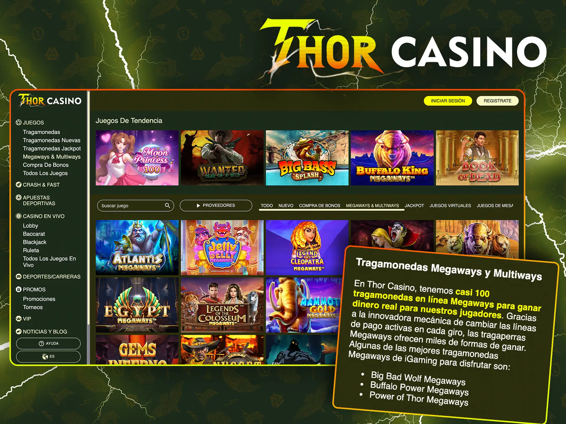 Conozca y elija el juego adecuado para usted en Thor Casino.