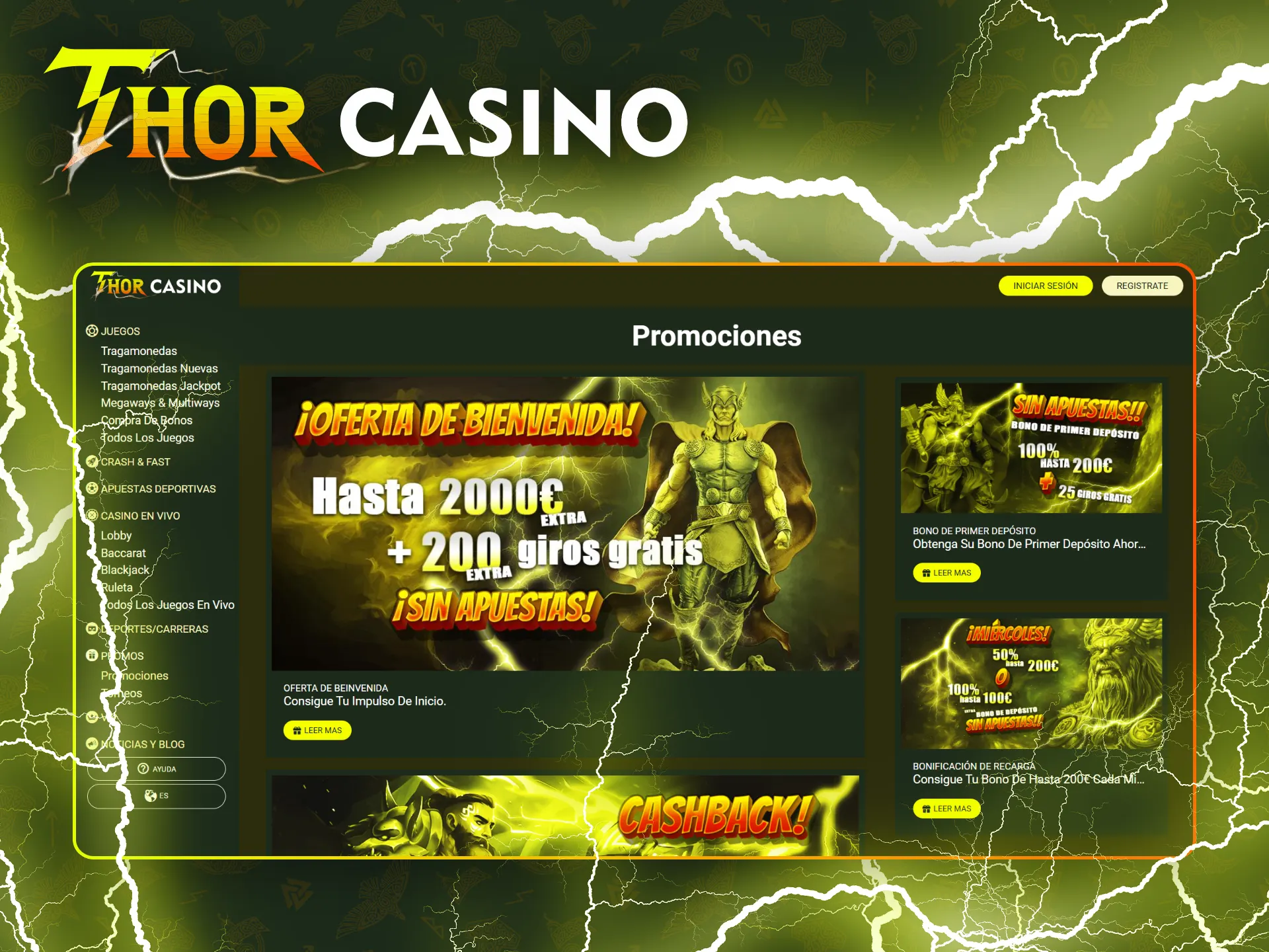 Consulta todos los bonos disponibles en Thor Casino.