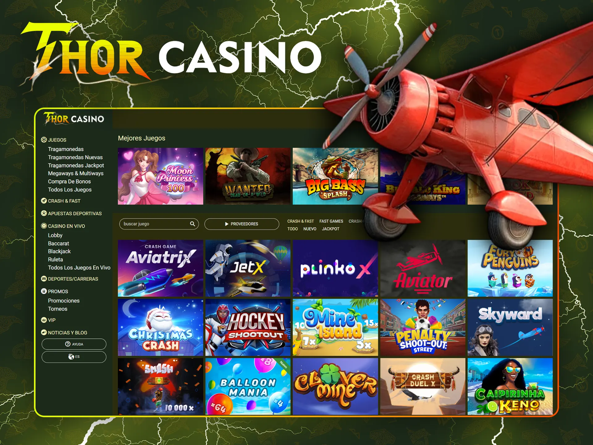 Multiplica tus apuestas en los juegos Fast and Crash de Thor Casino.