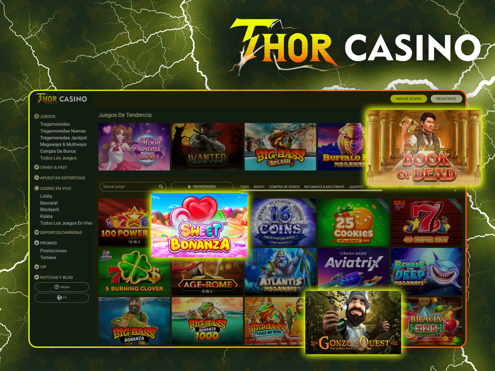 Gánate el premio gordo jugando a las tragaperras de Thor Casino.