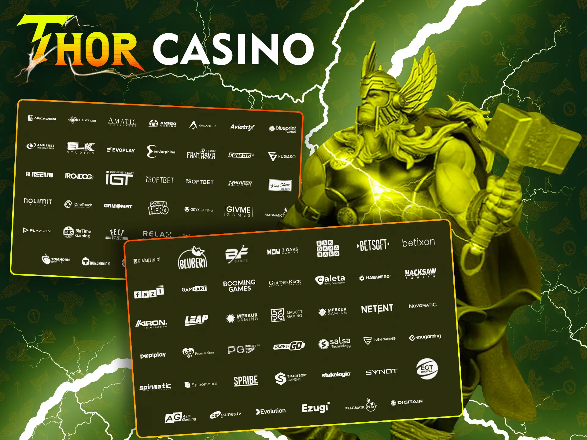 Thor Casino presenta un gran número de juegos de proveedores de confianza.