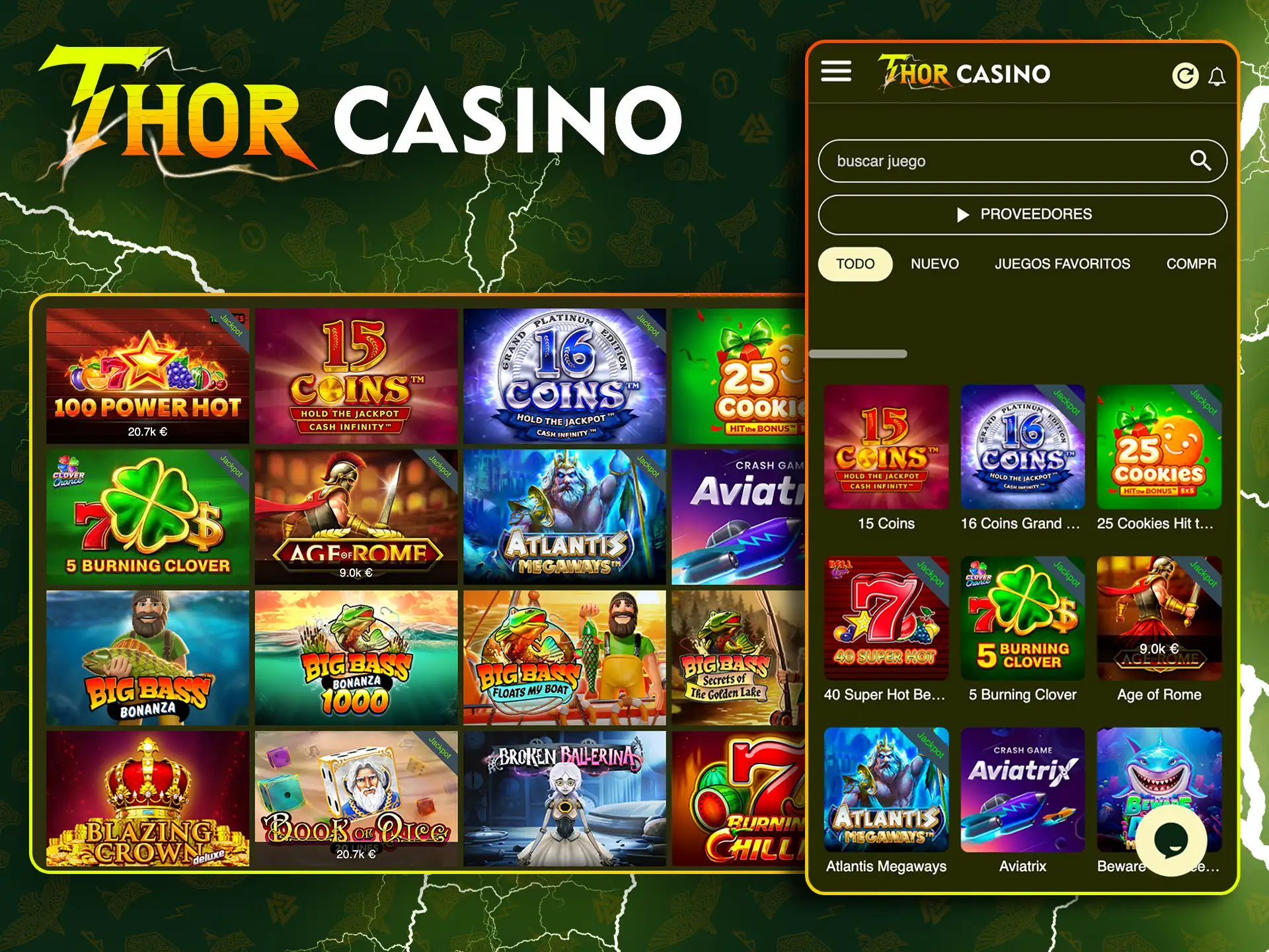 Encuentre el tipo adecuado de juegos de tragaperras en Thor Casino.