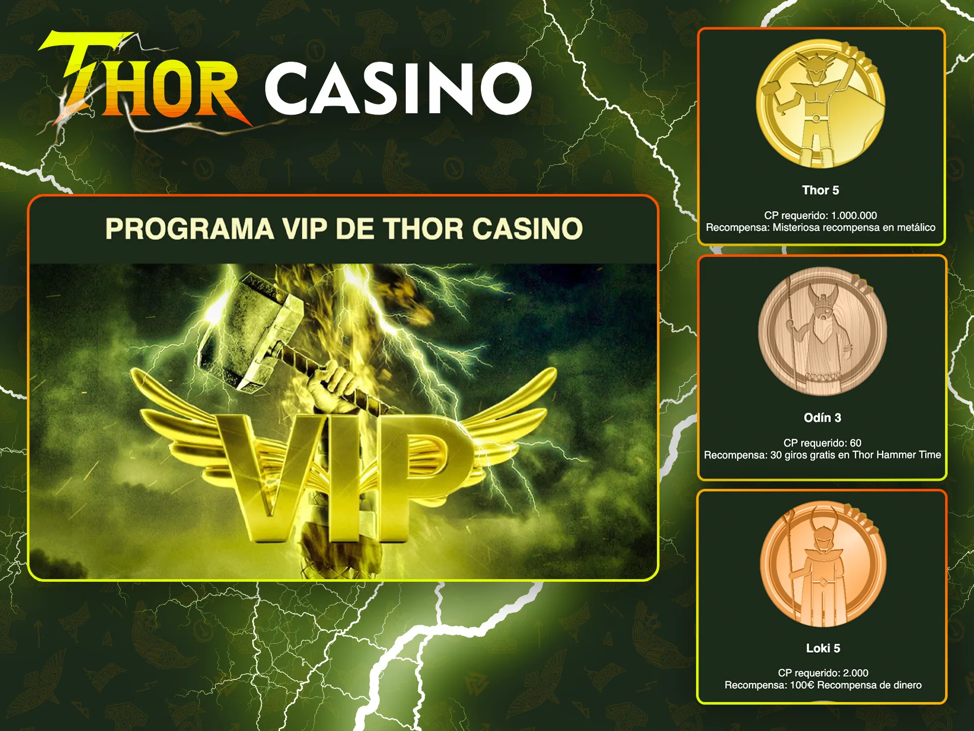 Aprovecha los bonos del programa Vip de Thor Casino.