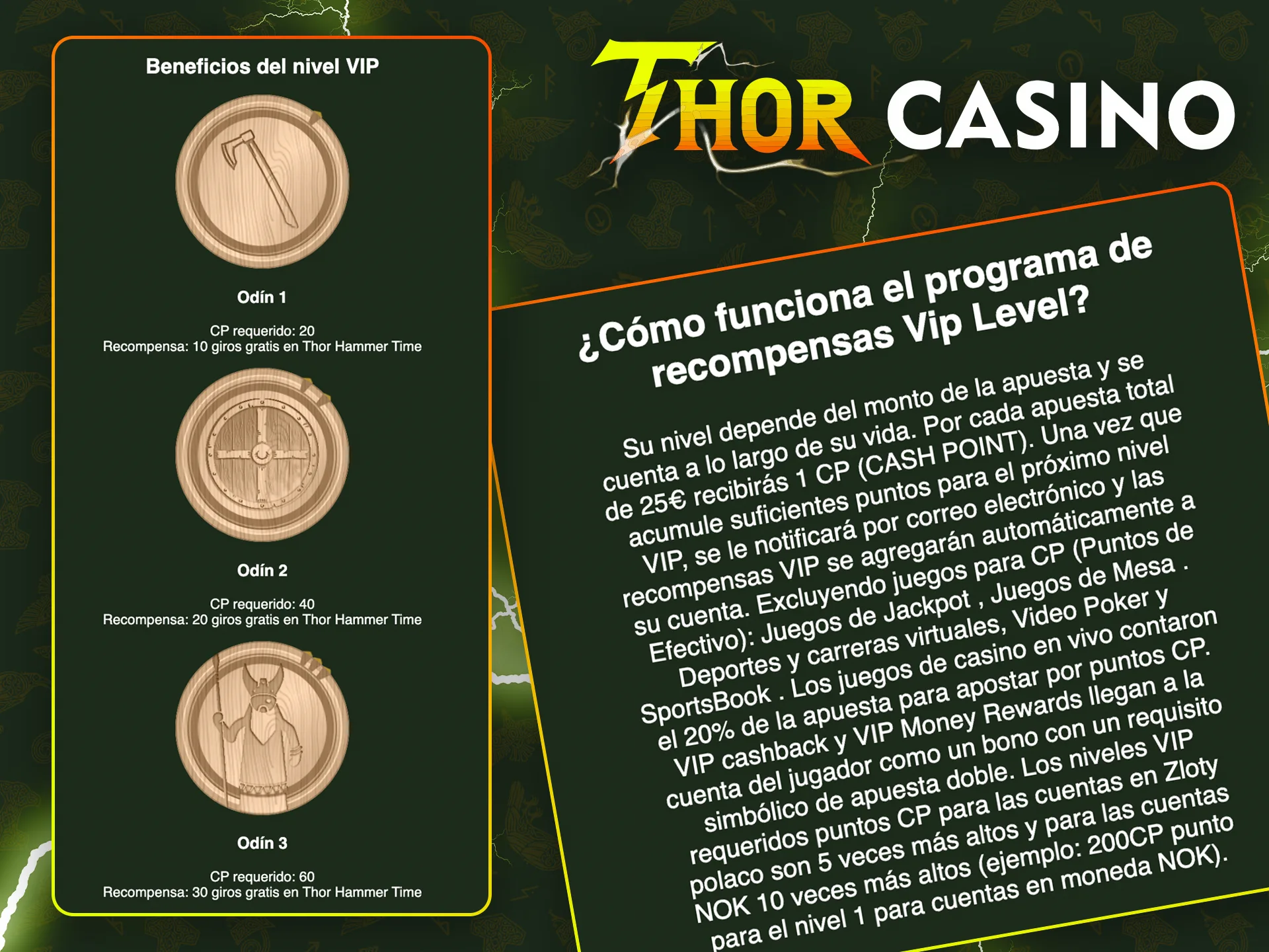 Infórmese sobre la recompensa de Thor Casino a los miembros del programa Vip.