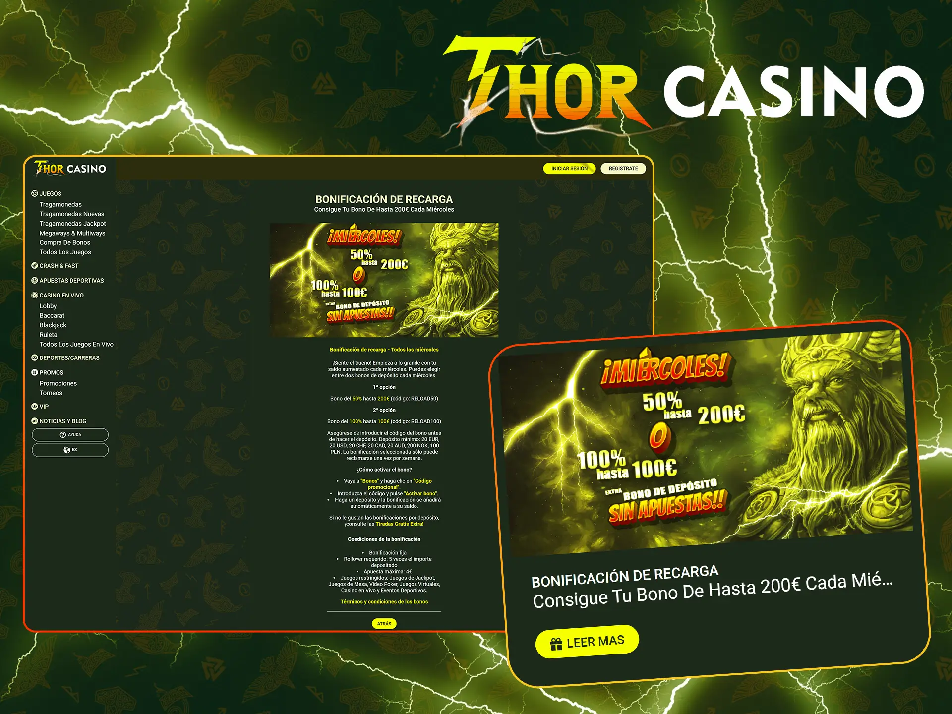 Aumente su depósito con el bono por recarga de cuenta de Thor Casino.