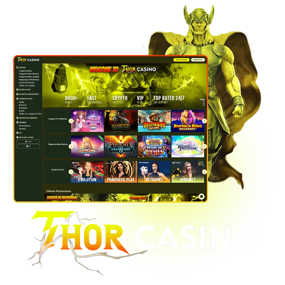 Descubre la amplia variedad de juegos, bonos y pagos de Thor Casino.