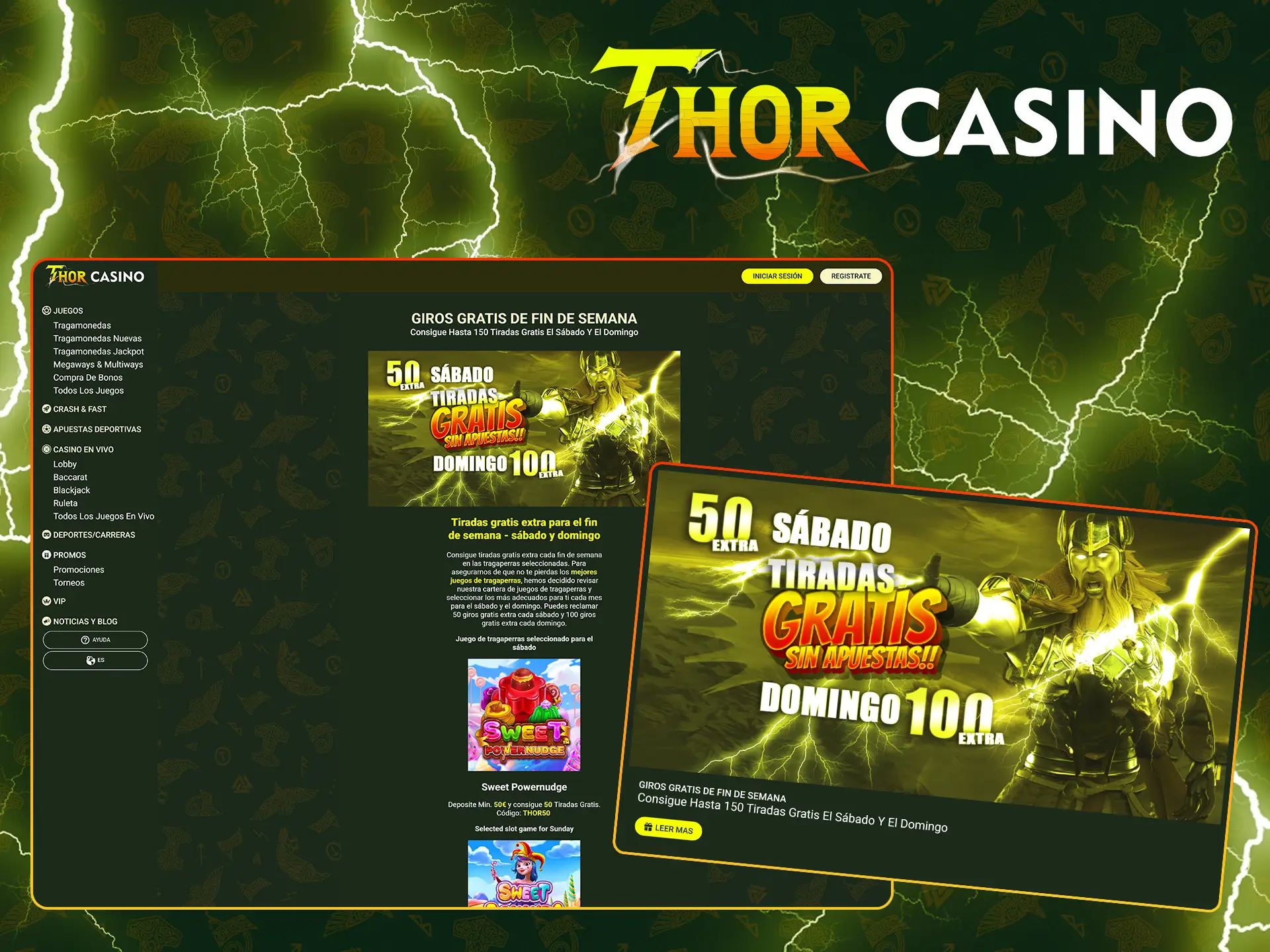 Consigue giros gratis los fines de semana en Thor Casino.