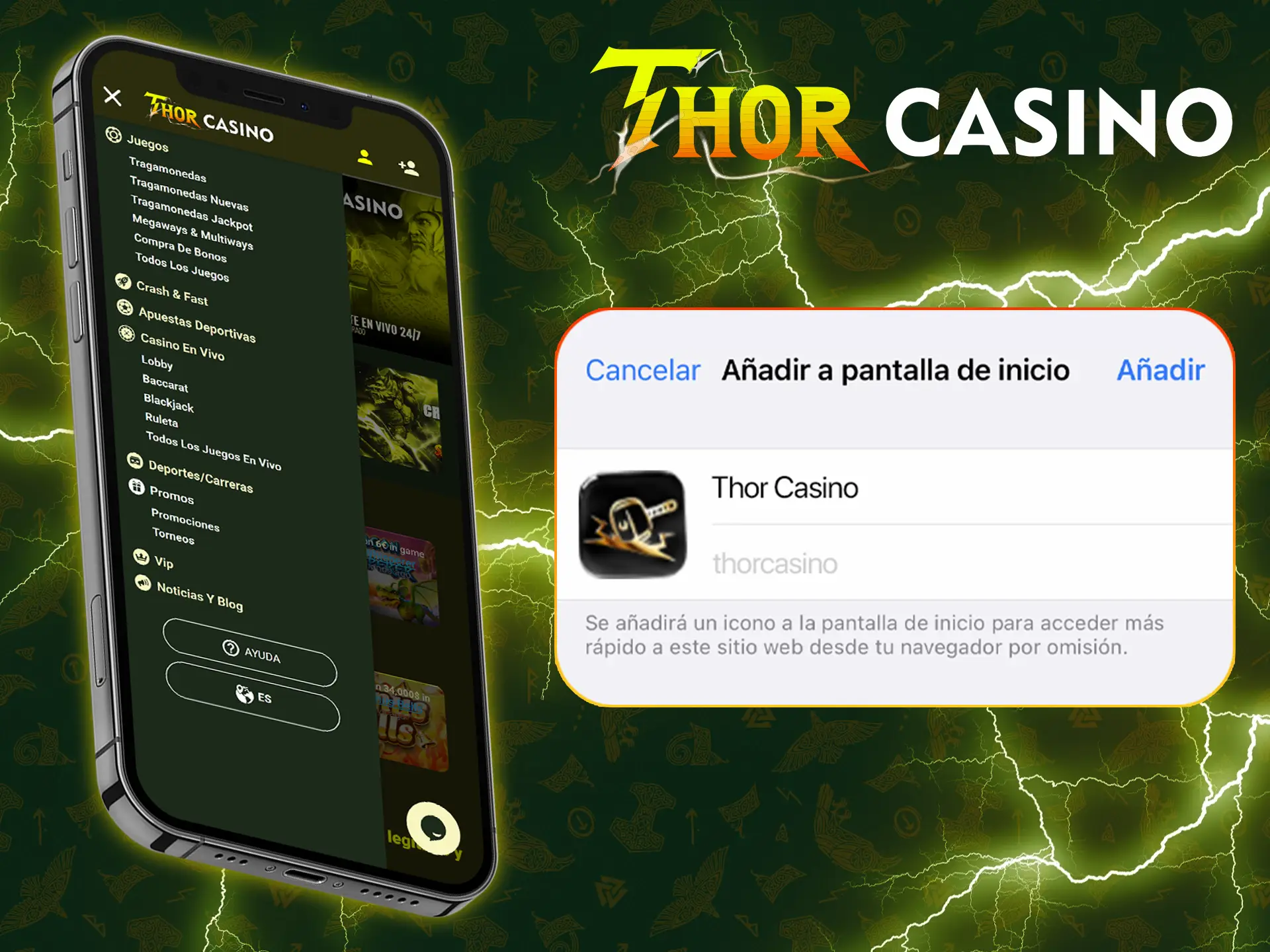Descubre cómo instalar la aplicación Thor Casino para iOS.