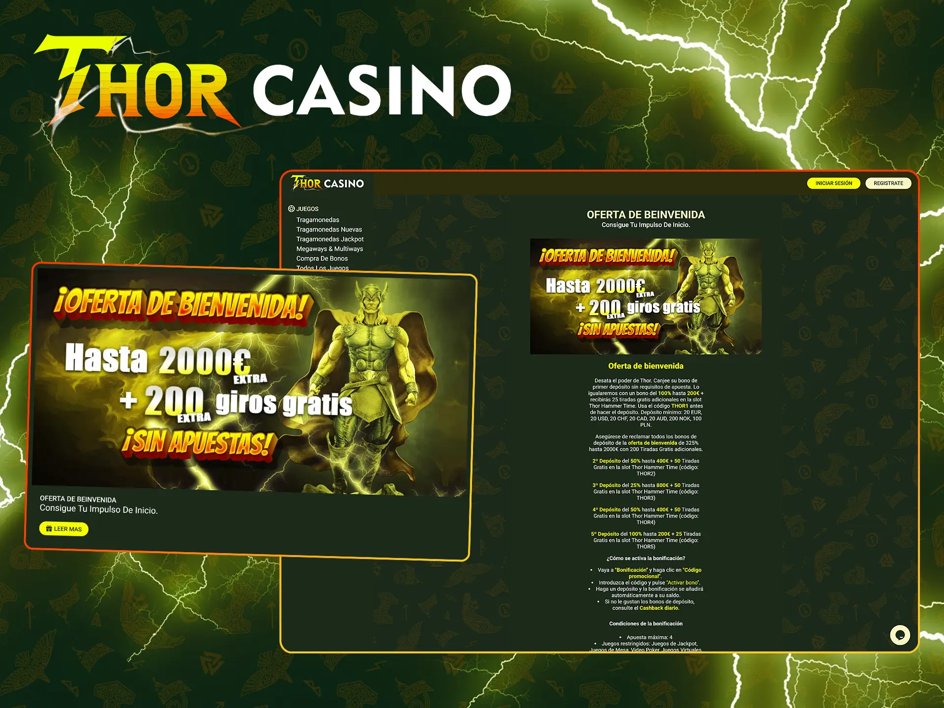 Consigue bonos de bienvenida de Thor Casino.