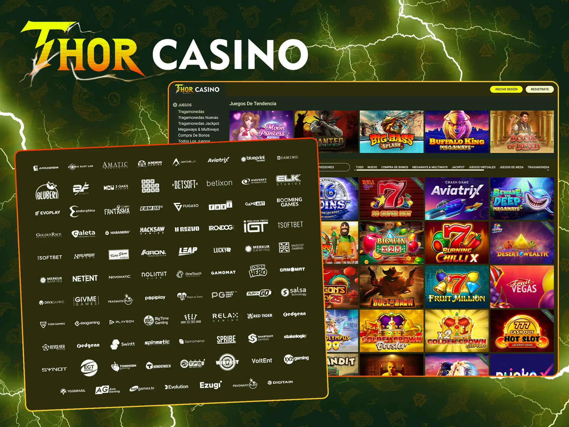 Thor Casino ofrece juegos de los mejores proveedores.