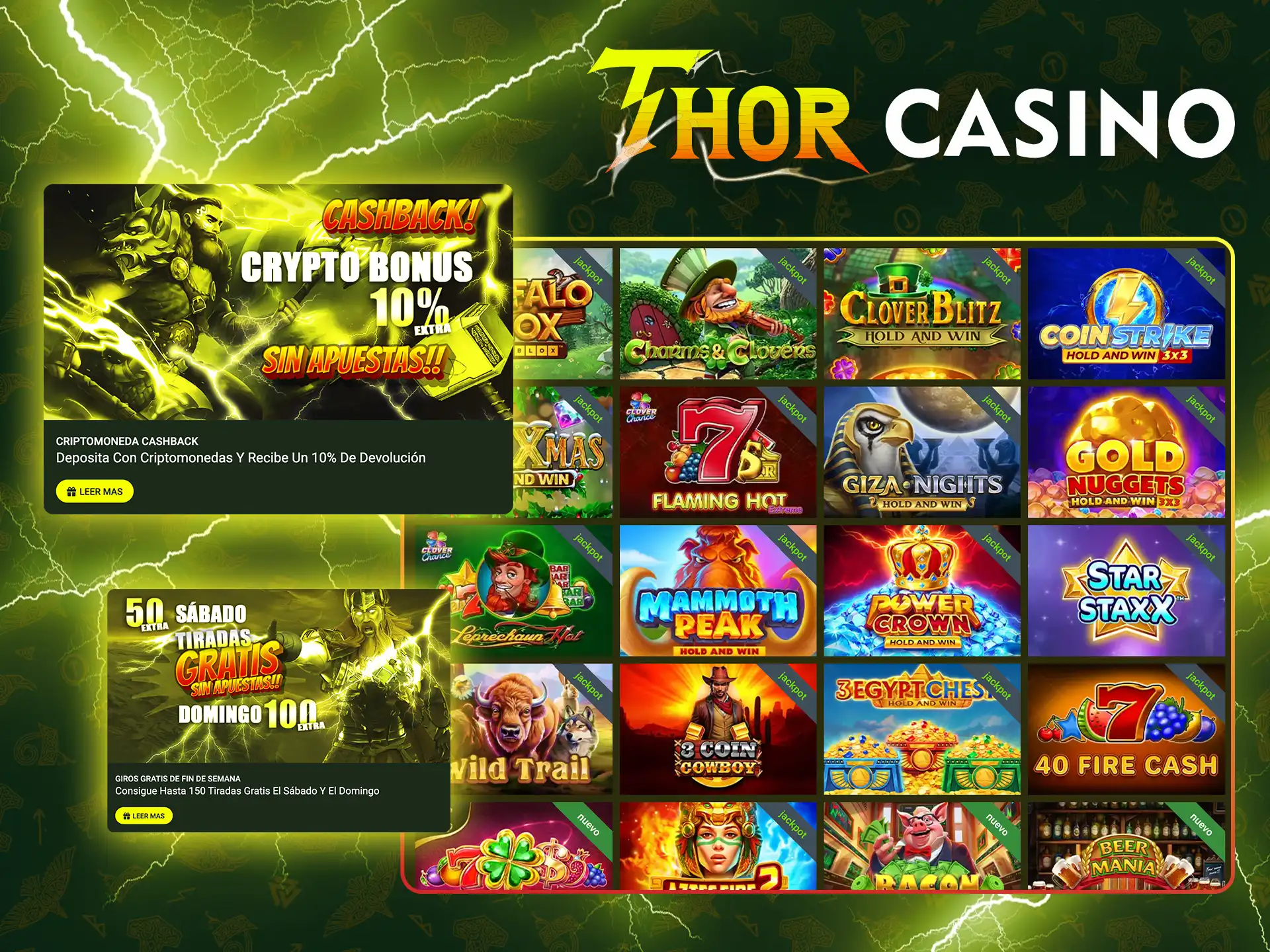 Bonos actuales de Tragamonedas con jackpot en Thor Casino aprovecha ya.