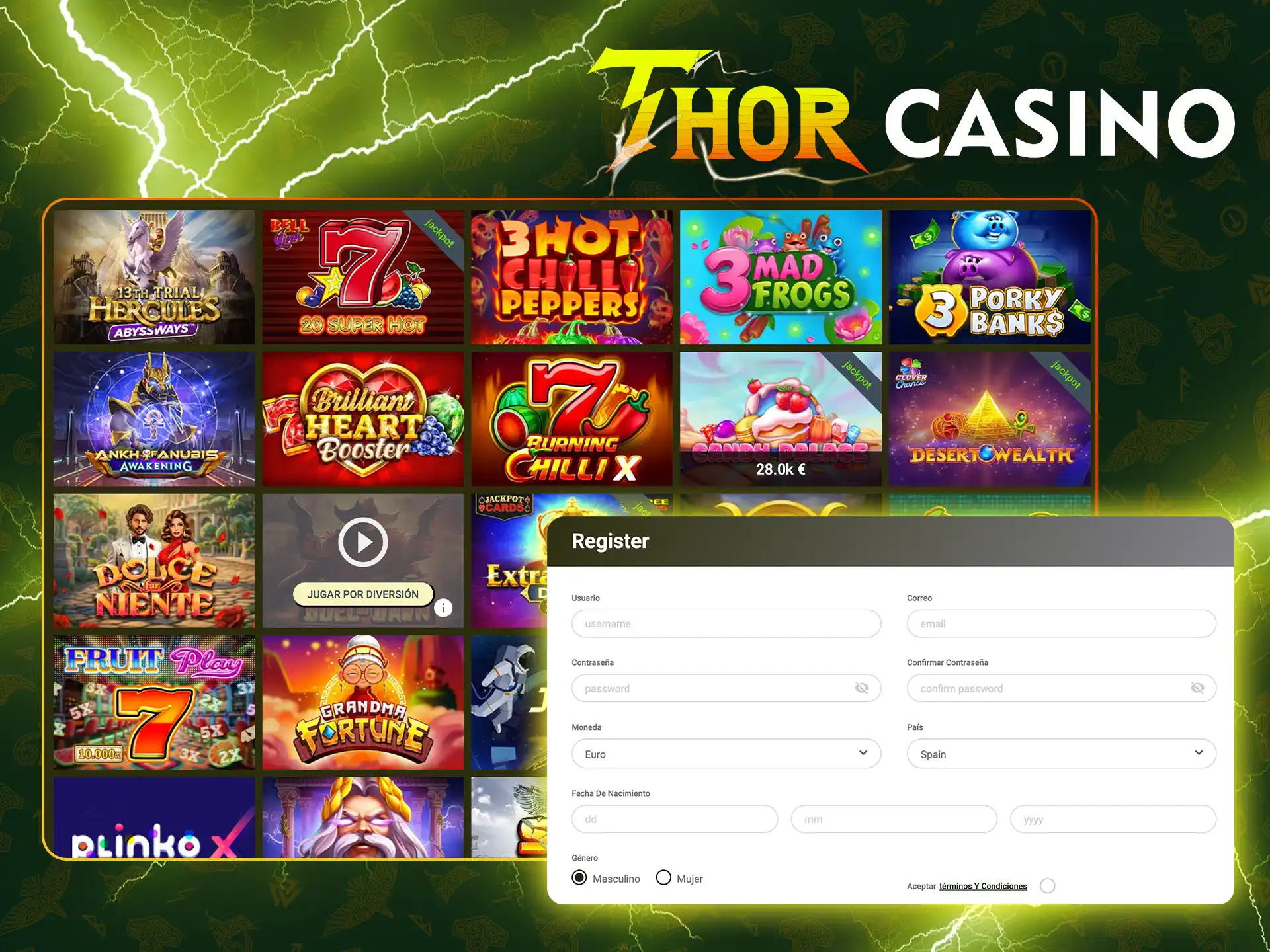 Cómo jugar a Tragamonedas nuevas en Thor Casino paso a paso.